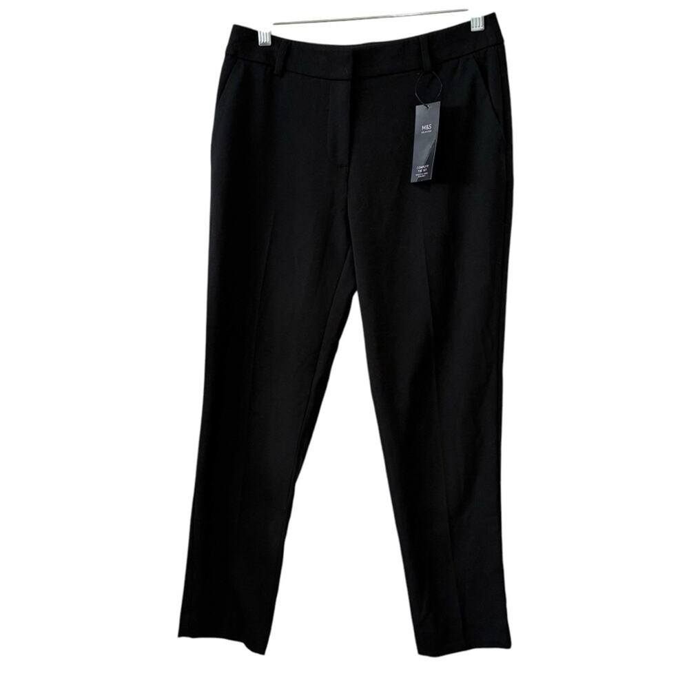 NWT M&S Collection Black Tapered Trousers - Size 8 Short